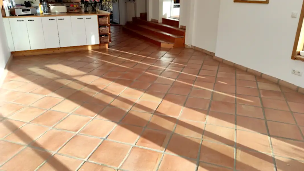 Terracotta reinigen und wachsen Nachher